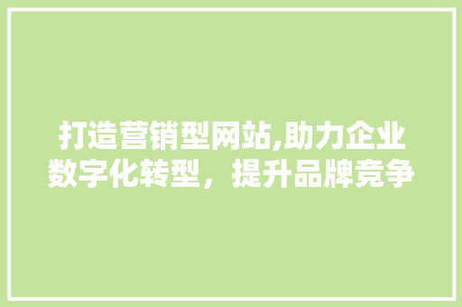 打造营销型网站,助力企业数字化转型，提升品牌竞争力 打造营销型网站,助力企业数字化转型，提升品牌竞争力 必应SEO