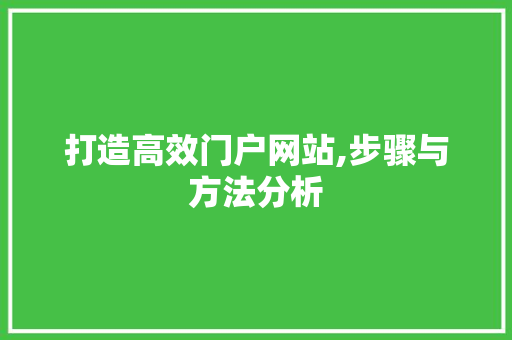 打造高效门户网站,步骤与方法分析 打造高效门户网站,步骤与方法分析 网站建设公司