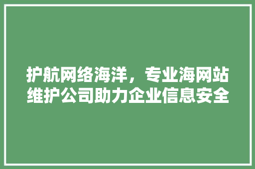 护航网络海洋，专业海网站维护公司助力企业信息安全管理 护航网络海洋，专业海网站维护公司助力企业信息安全管理 百度SEO