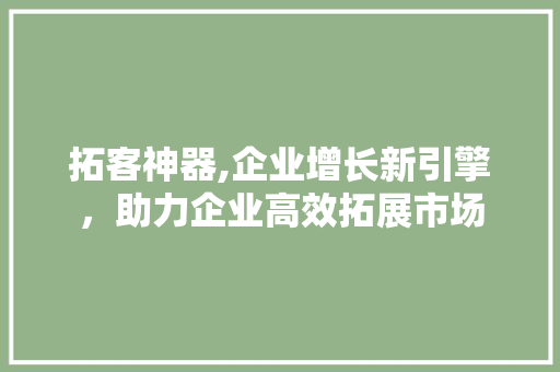 拓客神器,企业增长新引擎，助力企业高效拓展市场 拓客神器,企业增长新引擎，助力企业高效拓展市场 网站建设公司
