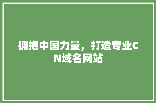 拥抱中国力量，打造专业CN域名网站 拥抱中国力量，打造专业CN域名网站 SEO关键词