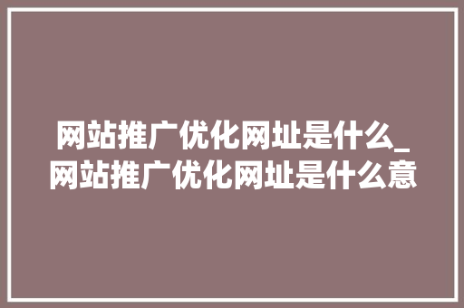 网站推广优化网址是什么_网站推广优化网址是什么意思。 网站推广优化网址是什么_网站推广优化网址是什么意思。 必应SEO