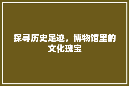 探寻历史足迹，博物馆里的文化瑰宝 探寻历史足迹，博物馆里的文化瑰宝 SEO关键词