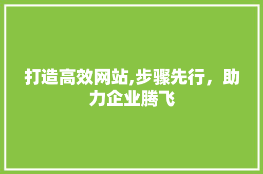 打造高效网站,步骤先行，助力企业腾飞 打造高效网站,步骤先行，助力企业腾飞 搜狗SEO