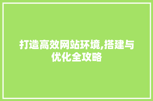 打造高效网站环境,搭建与优化全攻略 SEO关键词 打造高效网站环境,搭建与优化全攻略 打造高效网站环境,搭建与优化全攻略 SEO关键词