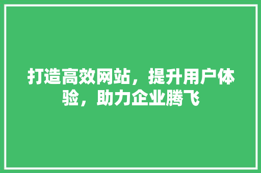 打造高效网站，提升用户体验，助力企业腾飞 打造高效网站，提升用户体验，助力企业腾飞 必应SEO