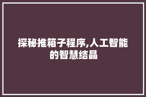 探秘推箱子程序,人工智能的智慧结晶 探秘推箱子程序,人工智能的智慧结晶 必应SEO