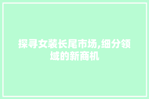 探寻女装长尾市场,细分领域的新商机 探寻女装长尾市场,细分领域的新商机 必应SEO
