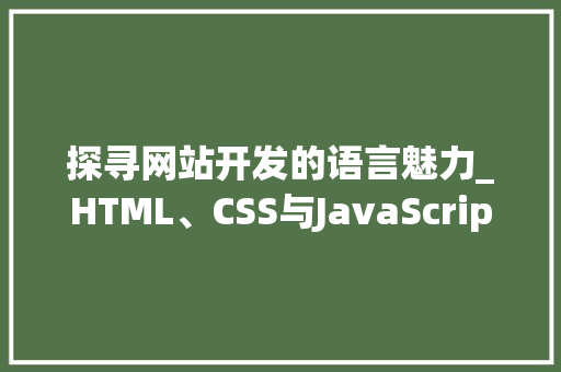 探寻网站开发的语言魅力_HTML、CSS与JavaScript的协同之旅 探寻网站开发的语言魅力_HTML、CSS与JavaScript的协同之旅 百度SEO