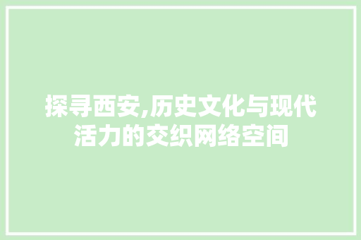 探寻西安,历史文化与现代活力的交织网络空间 搜狗SEO 探寻西安,历史文化与现代活力的交织网络空间 探寻西安,历史文化与现代活力的交织网络空间 搜狗SEO