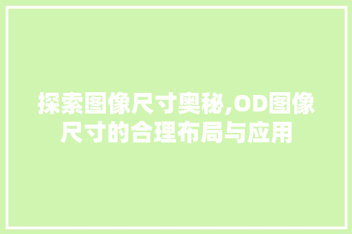 探索图像尺寸奥秘,OD图像尺寸的合理布局与应用 探索图像尺寸奥秘,OD图像尺寸的合理布局与应用 必应SEO