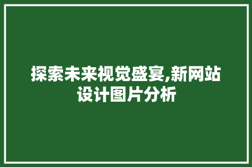 探索未来视觉盛宴,新网站设计图片分析