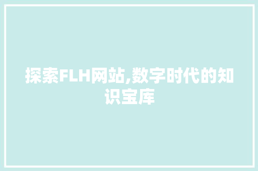 探索FLH网站,数字时代的知识宝库 探索FLH网站,数字时代的知识宝库 神马SEO