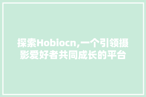 探索Hobiocn,一个引领摄影爱好者共同成长的平台 探索Hobiocn,一个引领摄影爱好者共同成长的平台 SEO关键词