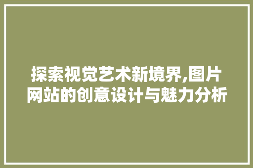 探索视觉艺术新境界,图片网站的创意设计与魅力分析 探索视觉艺术新境界,图片网站的创意设计与魅力分析 必应SEO