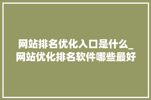 网站排名优化入口是什么_网站优化排名软件哪些最好。 网站排名优化入口是什么_网站优化排名软件哪些最好。 SEO关键词
