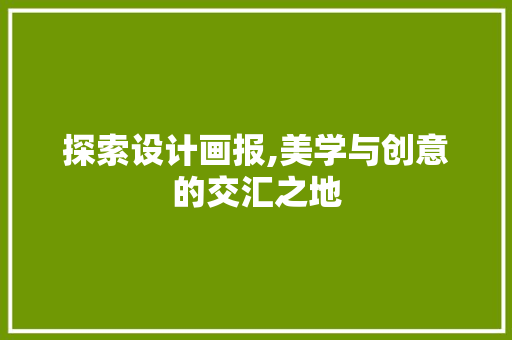 探索设计画报,美学与创意的交汇之地 探索设计画报,美学与创意的交汇之地 网站建设公司