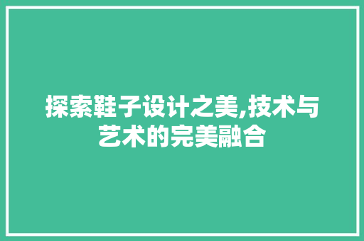 探索鞋子设计之美,技术与艺术的完美融合 探索鞋子设计之美,技术与艺术的完美融合 百度SEO