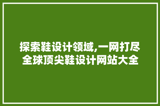 探索鞋设计领域,一网打尽全球顶尖鞋设计网站大全 探索鞋设计领域,一网打尽全球顶尖鞋设计网站大全 网站建设公司