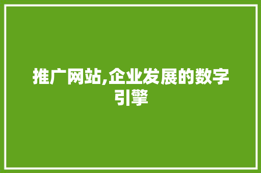 推广网站,企业发展的数字引擎