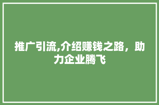 推广引流,介绍赚钱之路，助力企业腾飞 推广引流,介绍赚钱之路，助力企业腾飞 必应SEO