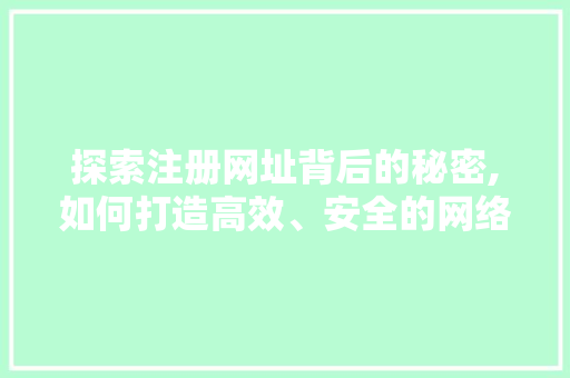 探索注册网址背后的秘密,如何打造高效、安全的网络环境