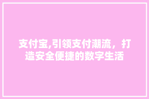 支付宝,引领支付潮流，打造安全便捷的数字生活 支付宝,引领支付潮流，打造安全便捷的数字生活 神马SEO