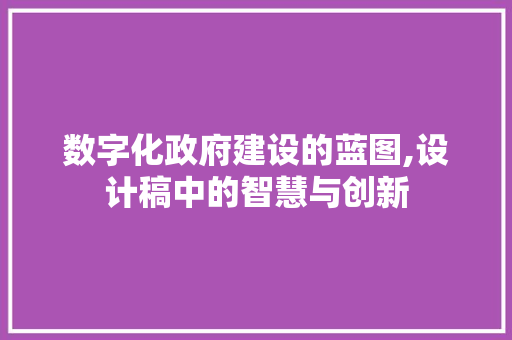 数字化政府建设的蓝图,设计稿中的智慧与创新 数字化政府建设的蓝图,设计稿中的智慧与创新 神马SEO