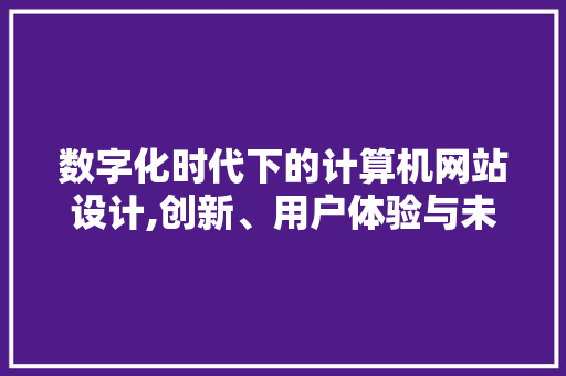 数字化时代下的计算机网站设计,创新、用户体验与未来发展