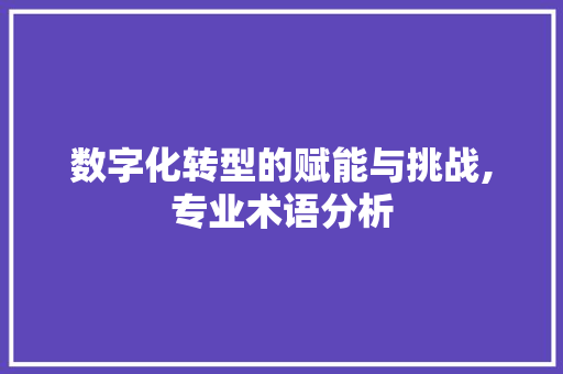 数字化转型的赋能与挑战,专业术语分析 数字化转型的赋能与挑战,专业术语分析 搜狗SEO