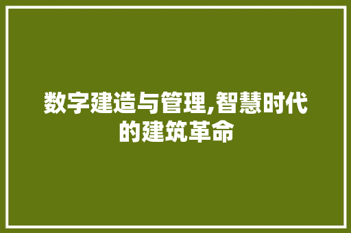 数字建造与管理,智慧时代的建筑革命 数字建造与管理,智慧时代的建筑革命 SEO关键词