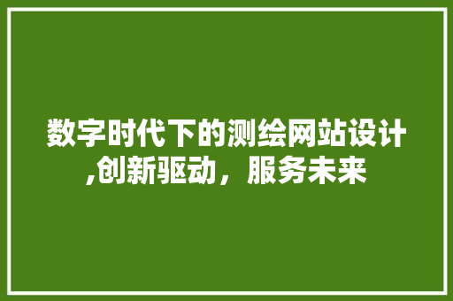 数字时代下的测绘网站设计,创新驱动，服务未来 数字时代下的测绘网站设计,创新驱动，服务未来 SEO关键词