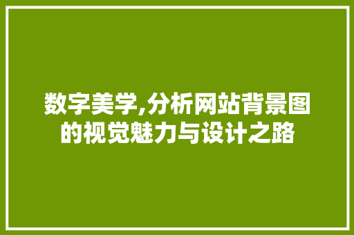 数字美学,分析网站背景图的视觉魅力与设计之路 数字美学,分析网站背景图的视觉魅力与设计之路 SEO关键词