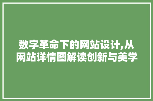 数字革命下的网站设计,从网站详情图解读创新与美学 数字革命下的网站设计,从网站详情图解读创新与美学 神马SEO