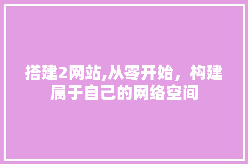 搭建2网站,从零开始，构建属于自己的网络空间