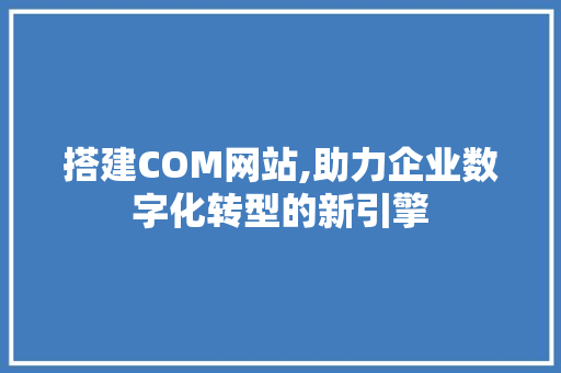 搭建COM网站,助力企业数字化转型的新引擎 搭建COM网站,助力企业数字化转型的新引擎 SEO关键词