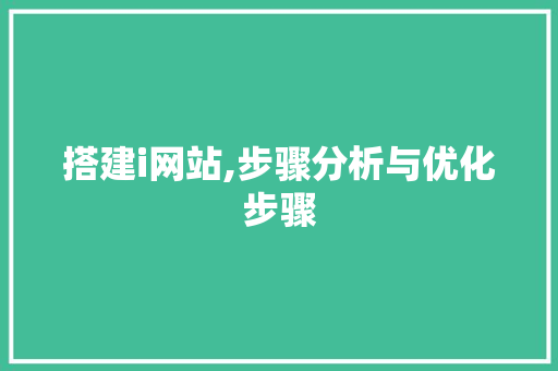 搭建i网站,步骤分析与优化步骤
