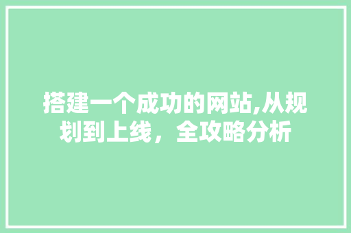 搭建一个成功的网站,从规划到上线，全攻略分析 搭建一个成功的网站,从规划到上线，全攻略分析 神马SEO