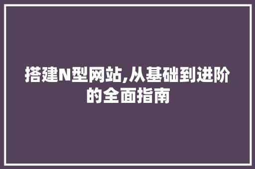 搭建N型网站,从基础到进阶的全面指南 搭建N型网站,从基础到进阶的全面指南 网站建设公司