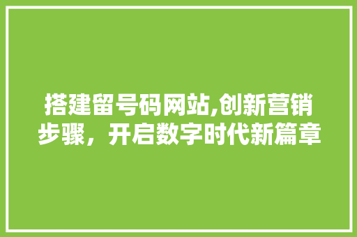 搭建留号码网站,创新营销步骤，开启数字时代新篇章 搭建留号码网站,创新营销步骤，开启数字时代新篇章 搜狗SEO