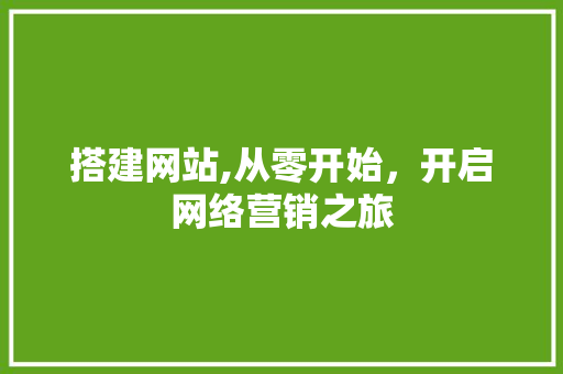 搭建网站,从零开始，开启网络营销之旅 搭建网站,从零开始，开启网络营销之旅 神马SEO