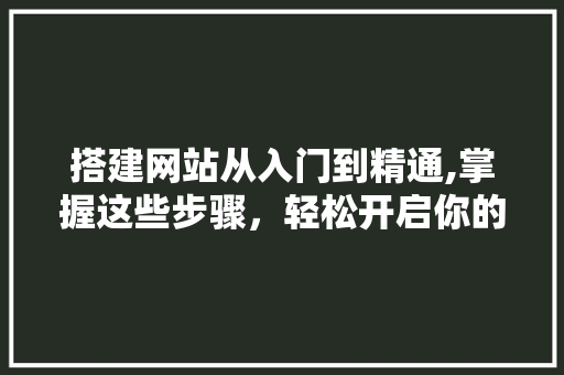 搭建网站从入门到精通,掌握这些步骤，轻松开启你的网络之旅 搭建网站从入门到精通,掌握这些步骤，轻松开启你的网络之旅 SEO关键词