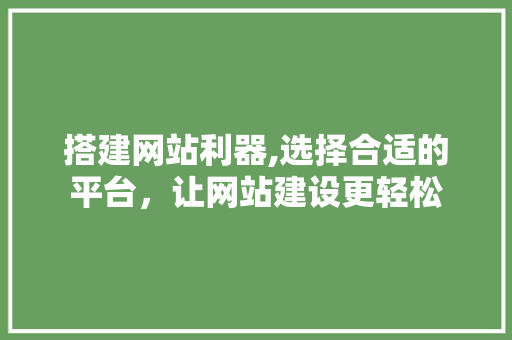 搭建网站利器,选择合适的平台，让网站建设更轻松 搭建网站利器,选择合适的平台，让网站建设更轻松 百度SEO