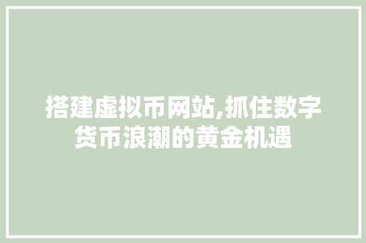 搭建虚拟币网站,抓住数字货币浪潮的黄金机遇