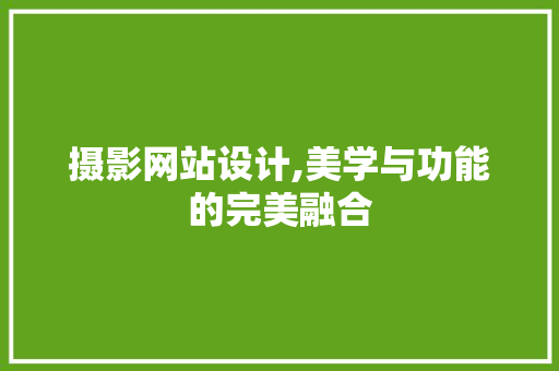 摄影网站设计,美学与功能的完美融合 摄影网站设计,美学与功能的完美融合 网站建设公司