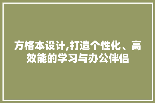 方格本设计,打造个性化、高效能的学习与办公伴侣 神马SEO