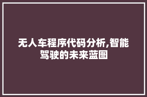 无人车程序代码分析,智能驾驶的未来蓝图