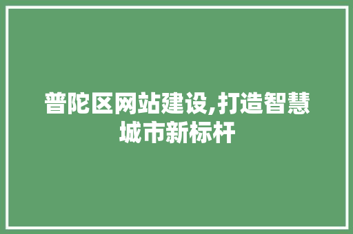 普陀区网站建设,打造智慧城市新标杆 普陀区网站建设,打造智慧城市新标杆 必应SEO