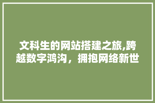 文科生的网站搭建之旅,跨越数字鸿沟，拥抱网络新世界 文科生的网站搭建之旅,跨越数字鸿沟，拥抱网络新世界 百度SEO