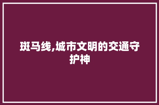 斑马线,城市文明的交通守护神 斑马线,城市文明的交通守护神 百度SEO